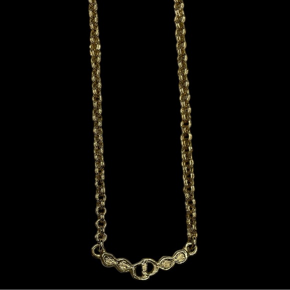 Christian Dior Gold Arch CD Necklace with Rhinestones & Minimal Tarnishing EUC - Picture 5 of 8